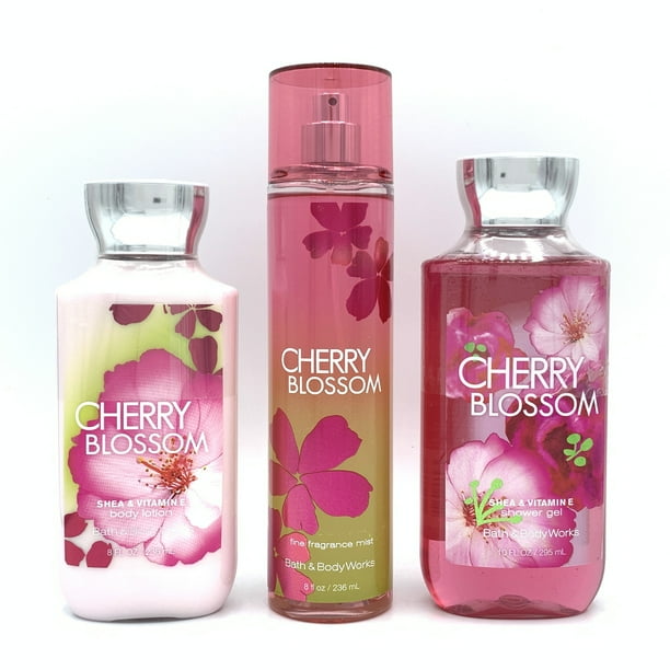Bath and Body Works Cherry Blossom Body Lotion, Fine Fragrance Mist and