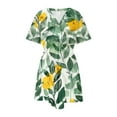 thumbnail image 5 of Lime Green Women V Neck Spandex Dress for Women Short Sleeve Midi Knee High Brunch Pleated Paperbag Summer Fall Dress 2025 Clothes Fashion Country Concert L, 5 of 9