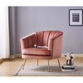thumbnail image 2 of Bowery Hill Mid-Century Velvet Accent Chair in Vintage Pink Rose/Gold, 2 of 5