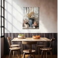 thumbnail image 5 of Rustic Farmhouse Daisy Floral Canvas Wall Art, Vintage Neutral Country Flower Painting Botanical Picture, Framed & Ready to Hang Decor for Bathroom Living Room Bedroom, 5 of 6