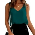 thumbnail image 2 of Mlzmgr Womens Tops Camis Satin Sleeveless V Neck Loose Soft Comfy Summer Casual Solid Color Tank Tops, 2 of 8
