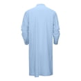 thumbnail image 4 of Kaftan for Men Caftan Mens Kaftan Kurta Set for Men Thobe for Men Mens Kaftan Robe Button Down Long Sleeve Cotton Linen Thobe Casual Muslim Gown Henley Shirt, Light Blue-XL, 4 of 9