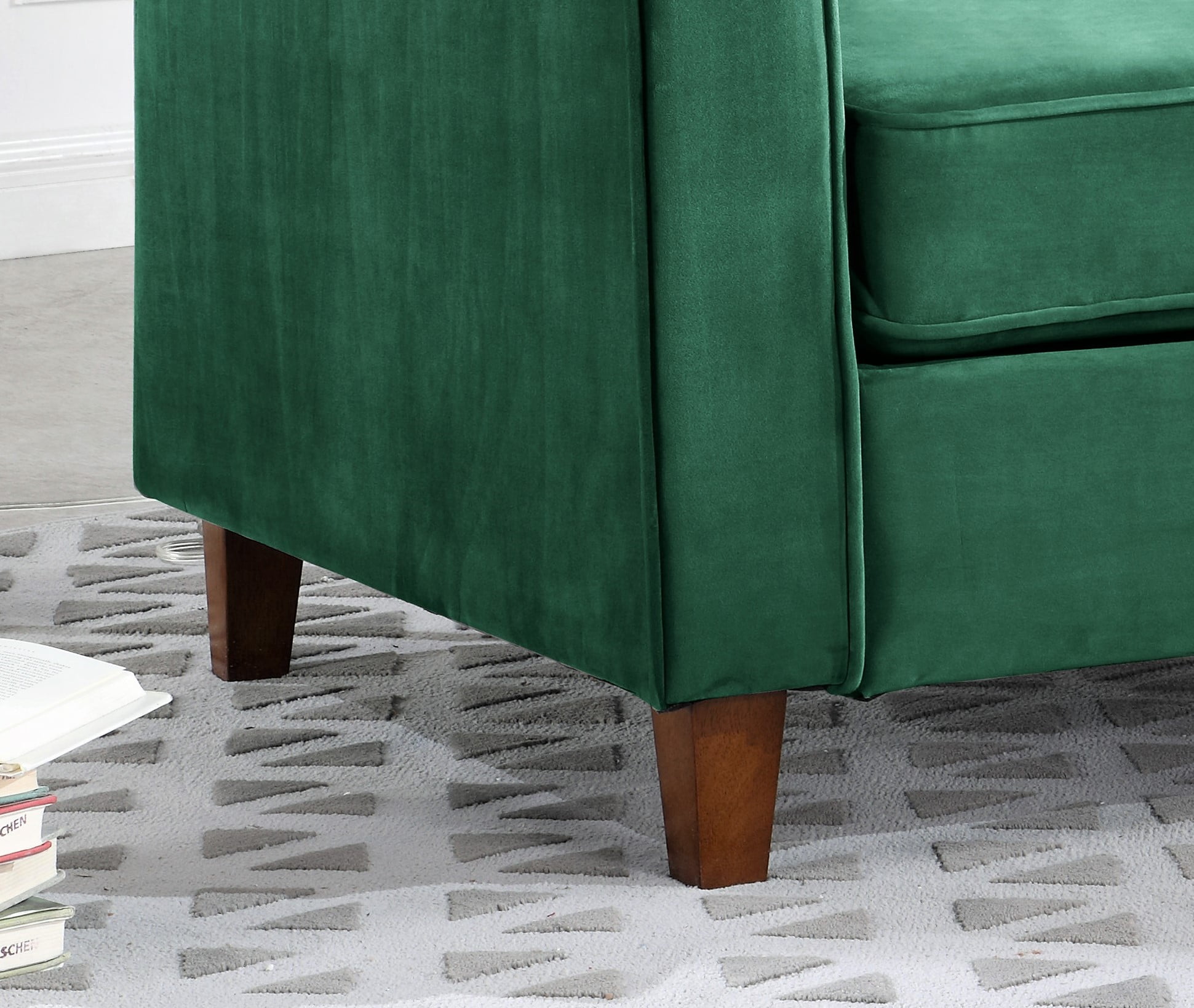 Uspridefurniture Arcola 80.7'' Velvet Rolled Arm Loveseat,Green