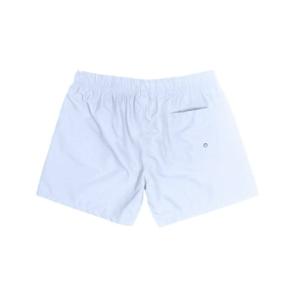 Mens Swim Trunks 5 Inch Inseam Board Shorts Solid White M
