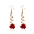 thumbnail image 3 of Pendientes Largos de Borla de Diamantes de Imitación Zefei Wu Rosa Roja, 3 of 5