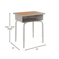 thumbnail image 4 of Flash Furniture Billie Metal Student Desk with Desktop/Book Box in Walnut/Silver, 4 of 9