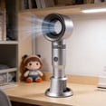 thumbnail image 7 of Portable Bladeless Handheld Fan, Rechargeable 2000mAh Battery Operated Fan with 3 Speed Settings, Personal Mini Desk Fan with Base for Home Office Travel, USB Charging Small Cooling Fan, 7 of 7