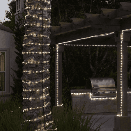 16 FT LED Rope Light Warm White, Connectable, Waterproof, Indoor/Outdoor Use, Backyards, 360° Directional Shine, Decoration, Party, Landscape, Weddings, Christmas Décor, RV