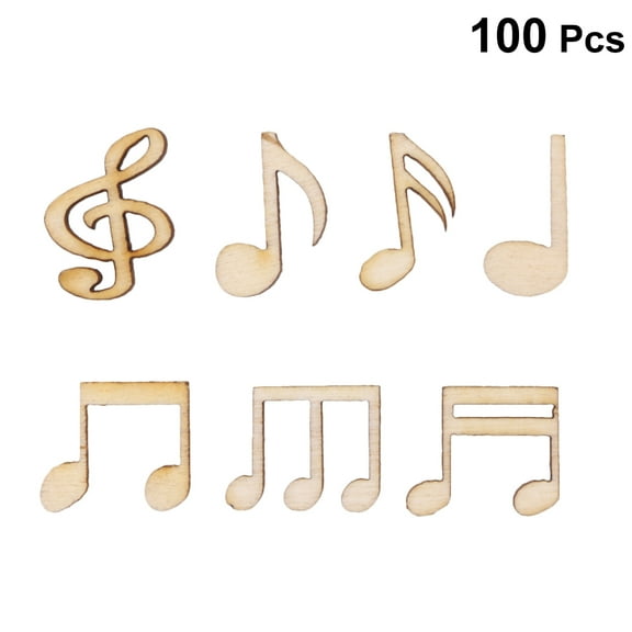 100pcs Unfinished Wood Cutouts Notes Wood Shapes Pieces Wood Discs Slices for DIY Craft