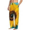 thumbnail image 6 of Naloa Golden Sunflower in Blue Pajama Pants Men, PJ Bottoms, Sleep & Lounge Pants-X-Large, 6 of 6