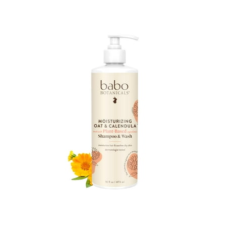(Pack of 4) Babobotani Wash Shampoo Oat Milk Calen 16 Oz