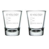 Set of 2 Shot Glasses 1.75oz Shot Glass Is You 50 Funny 50th Birthday