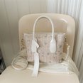 thumbnail image 1 of Bolso bandolera para mujer Bolso de hombro tejidos de paja Bolso vagabundos de playa casuales (Beige), 1 of 6