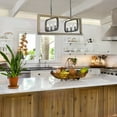 thumbnail image 3 of LNC Farmhouse&Rustic 6-Light Wood Chandelier ,Kitchen Island Light in Natural Wood&Black, 3 of 8