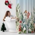 thumbnail image 5 of Winter Eucalyptus Leaves Bathroom Shower Curtain Christmas Bird Berry Pine Cone Gradient Blue Waterproof Washable Shower Curtains for Bathtub Bath Decor with Grommets and Hook 36 X 72 Inch, 5 of 8