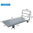 thumbnail image 2 of HPDMC Steel Platform Truck/Smooth Deck Platform Truck 2000lb Capacity Heavy Duty Industrial Push Cart 72" L x 36" W Large Flatbed Dolly with 6"x4" Wheels, 2 of 9