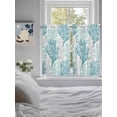 thumbnail image 4 of Tier Curtains 45 Inches Long, Teal Grey Coral Coastal Window Treatment Curtain Drapes, Summer Beach Seaside Nautical Small Curtain Drapes for Bathroom Laundry Room, 27.5"x45", 2 Panels, 4 of 7