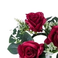 thumbnail image 7 of Pillar Candle Rings Wreath Small Wreath Pillar Candle Holder Floral Wreaths Artificial Floral for Farmhouse Tabletop Wedding , Red, 7 of 7