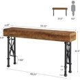 thumbnail image 5 of 55-Inch Farmhouse Console Table With Solid Wood Top, Industrial Narrow Sofa Table For Entryway, Hallway, Foyer, Rustic Brown & Black Metal Frame, 5 of 7