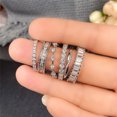 thumbnail image 2 of Moda 6 Estilos 925 Anillo de mujer lleno de plata Cubic Zircon Party Jewelry set de 6pcs-Tamaño 7 JAMW Sencillez, 2 of 5