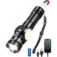 thumbnail image 1 of Linterna Led Recargable,1800 Lúmenes Linternas Led alta Potencia, 6800mAh Lampara de Mano, Entrada y Salida USB-C, Lampara Tactica Militar, 9 Modos de Luz para Camping/Emergencias, 1 of 5