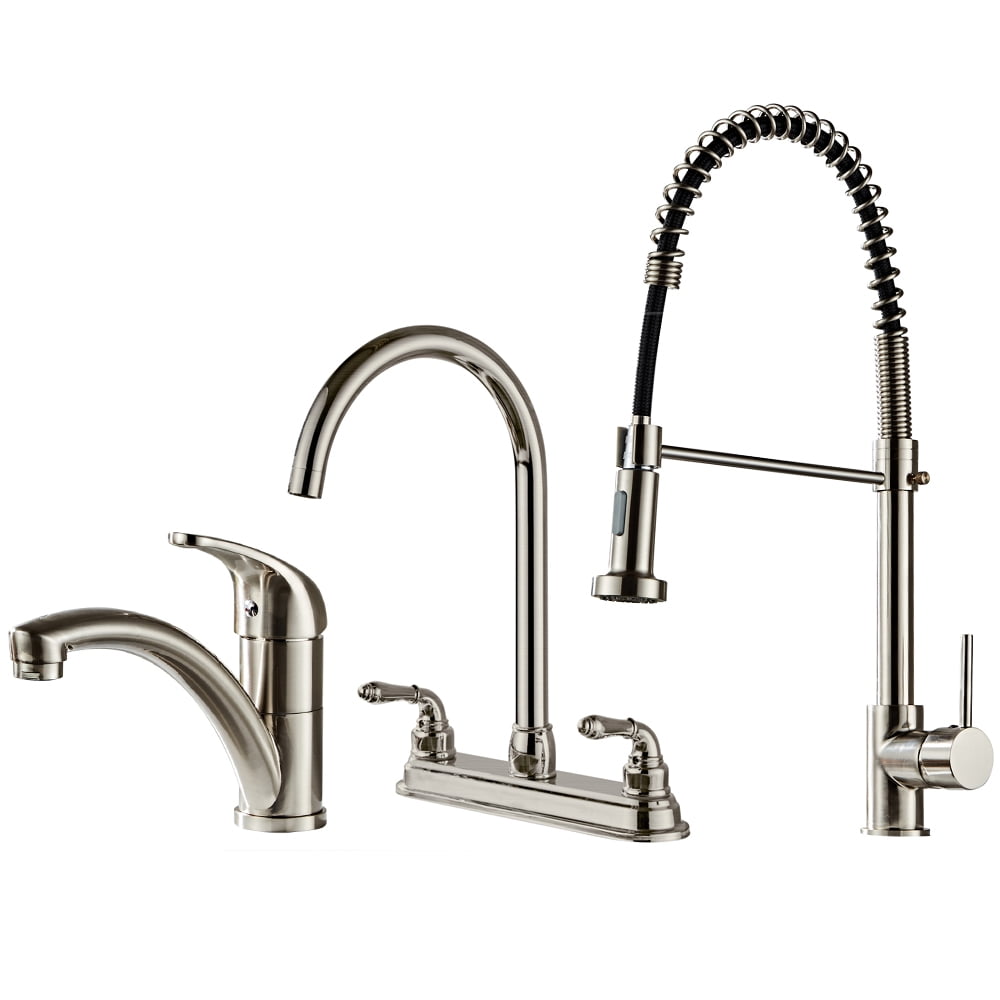Kepooman Pull-Out Kitchen Sink Faucet with Sprayer, Swivel Spout, Chrome Kepooman Pull-Out Kitchen Sink Faucet with Sprayer, Swivel Spout, Chrome