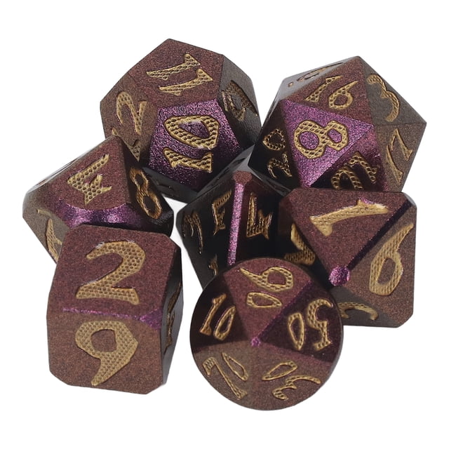 Juego de dados poliédricos de 7 Uds., Metal, exquisito, divertido juego de rol, accesorios de dados para fiesta Holidau