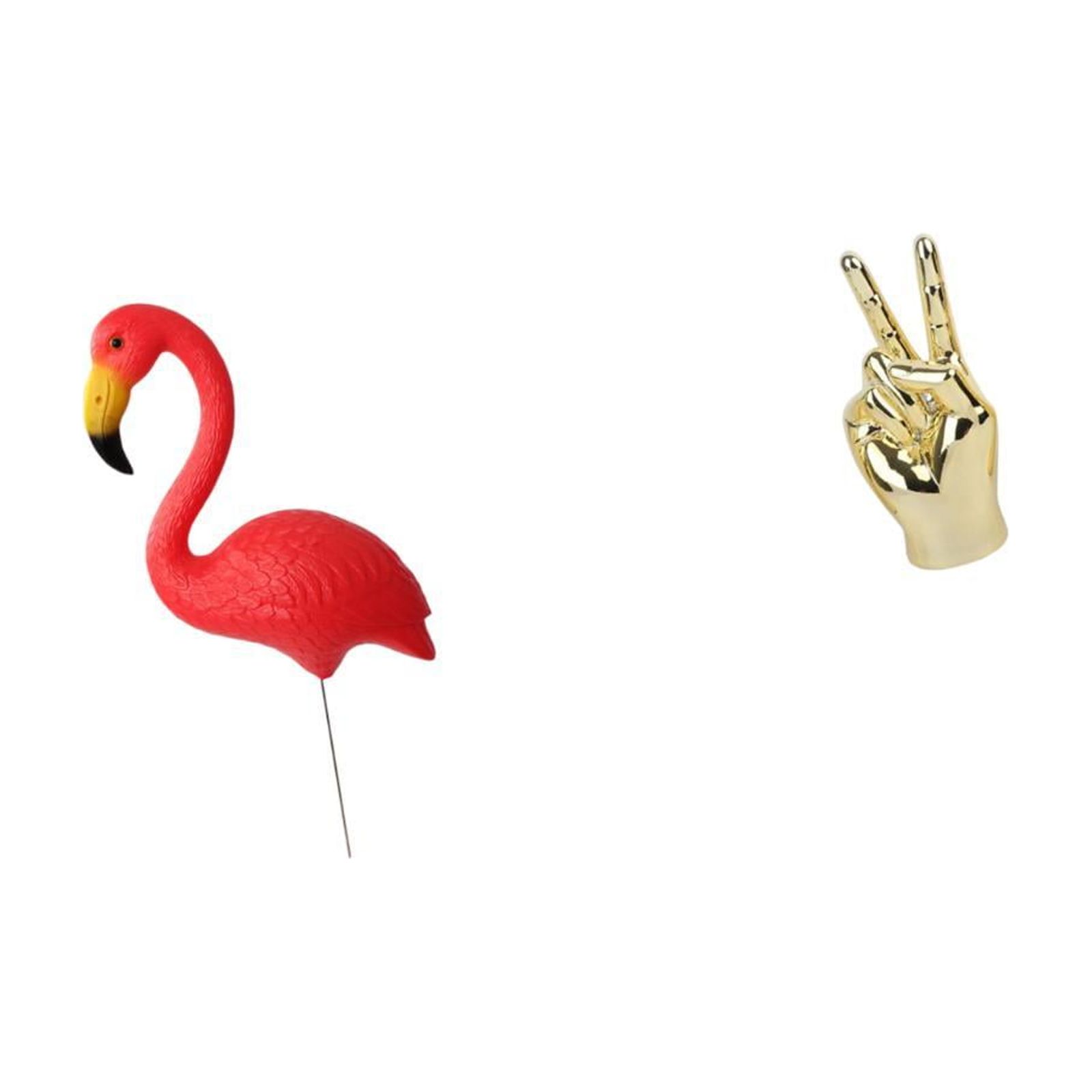 simhoa Flamingo Fairy Garden Sculpture Ornament with Hand Gesture Figurine for Creative Home Living Room Cabinet Shelf Decoration and Holiday Spring Yard Art
