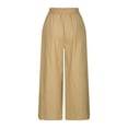 thumbnail image 3 of Pants for Women Hiking Women Fancy Pants Suits for Trouser Fashion Midsize Fashion Trousers Cute Jean Crinkle Beaded High Waist Casual Dress Khaki 2XL, 3 of 7