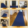 thumbnail image 4 of Ottomanson Solid Hallway Runner Rug 2'7" x 9'10" - Non Slip Low Pile Carpet, Navy, 4 of 14