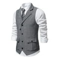 thumbnail image 2 of Dovford Men's Suit Vest Business Formal Dress Waistcoat Solid Color Vest for Suit or Tuxedo, 2 of 7