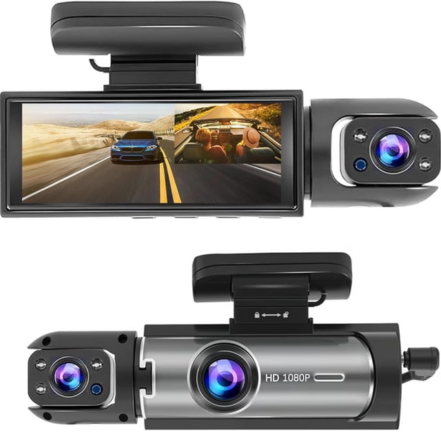 Dash cam YOVDA doble 1080P con pantalla IPS de 3,16" y visión nocturna