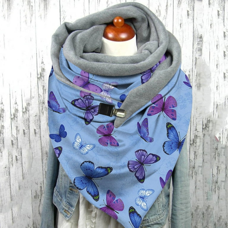 Lolmot Scarves for Women Fashion Novel Butterfly Pattern Printing