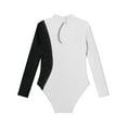 thumbnail image 4 of Zaldita Kids Girls Long Sleeve Shiny Gymnastics Leotard Athletic Ballet Dance Bodysuit Unitard Dancewear Activewear White 12, 4 of 5