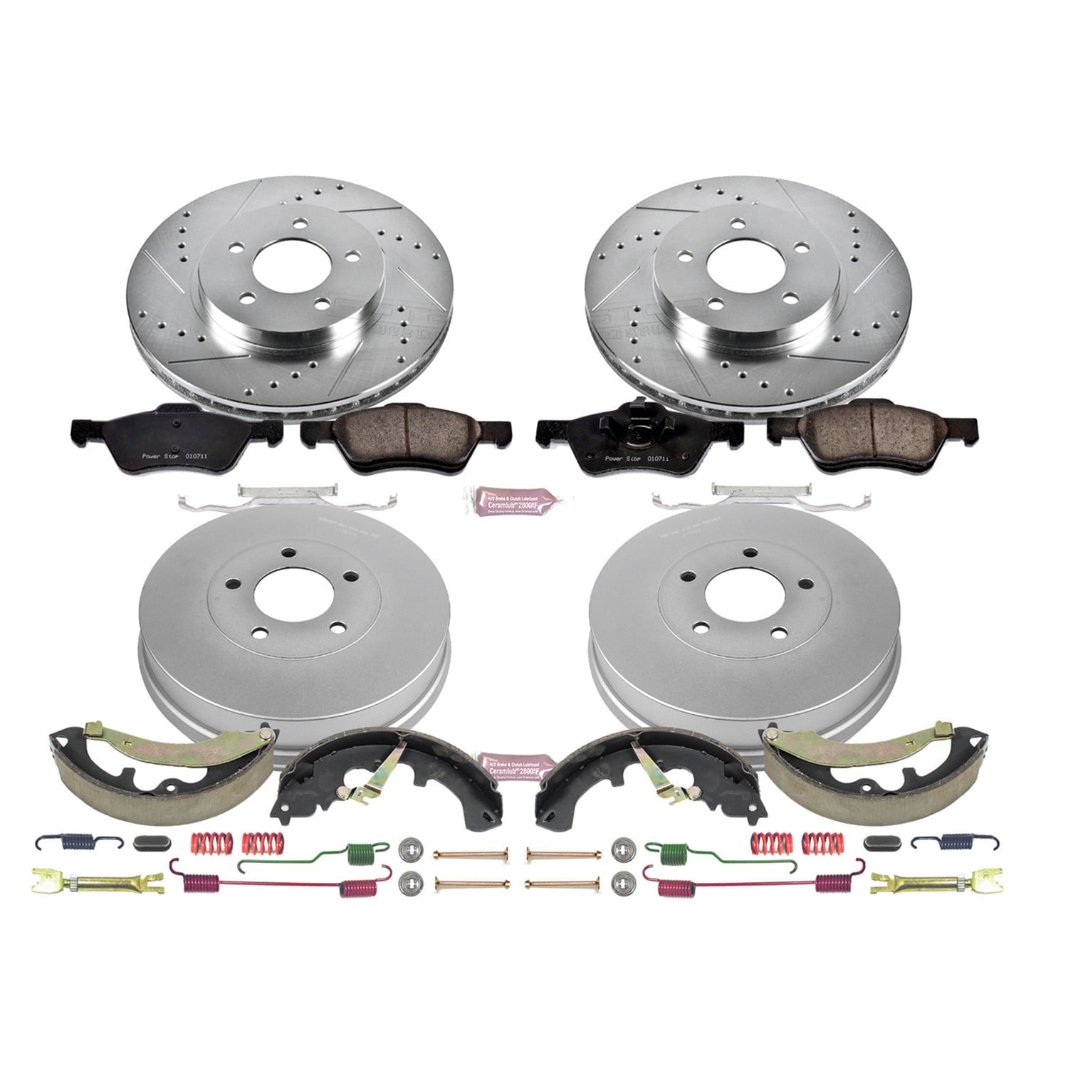 PowerStop Front and Rear Z23 Evolution Sport Brake Pad Rotor Drum and Shoe Kit Fits: FORD MAZDA MERCURY Select Models K15255DK