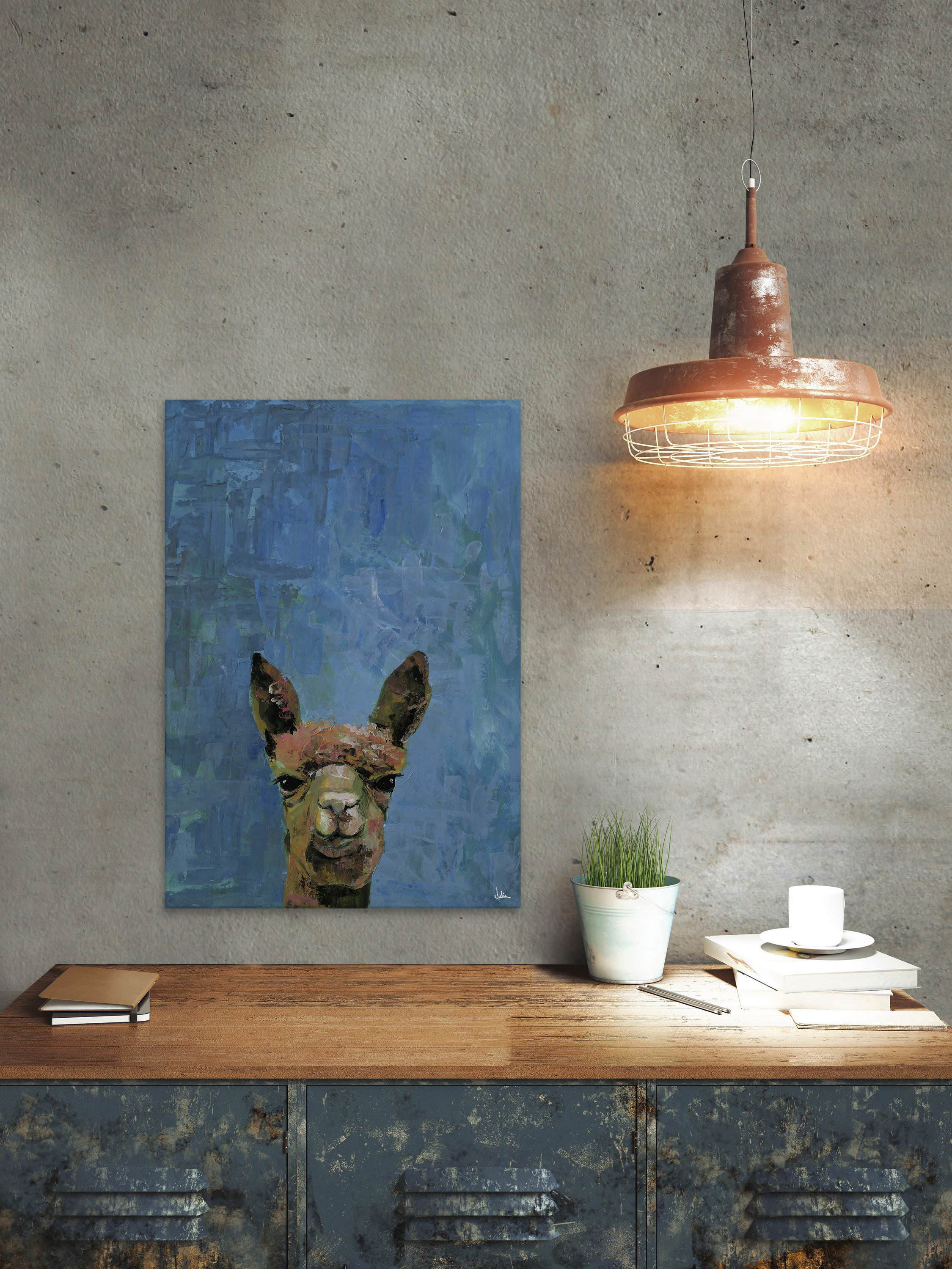 What up Llama Painting Print on Wrapped Canvas