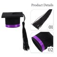 thumbnail image 3 of FUEENIRVA 4Ud Adorno Morado Gorro Graduación Para Tapar En Reuniones Y Eventos, 3 of 6