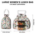 thumbnail image 5 of Pioneer Flower Floral Print Pattern Drawstring Lunch Bag Women - Drawstring Lunch Bag Insulated for Work Office - Stain-Resistant Large Lunchbags for Women with Multi-Pockets, 5 of 6