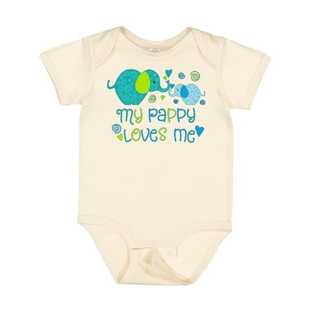 

Inktastic My Pappy Loves Me- Cute Elephants Gift Baby Boy or Baby Girl Bodysuit