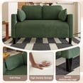 thumbnail image 3 of S-HOME 48 Inch Corduroy Loveseat Couch With Side Storage Pocket For Living Room Apartment Office Or Dorm , Dark Green, 3 of 14