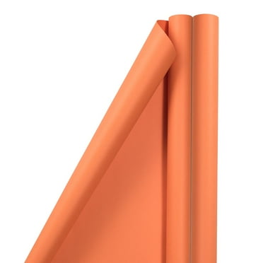JAM Paper Matte Wrapping Paper, 50 Sq. ft Total, Orange, 2 Rolls
