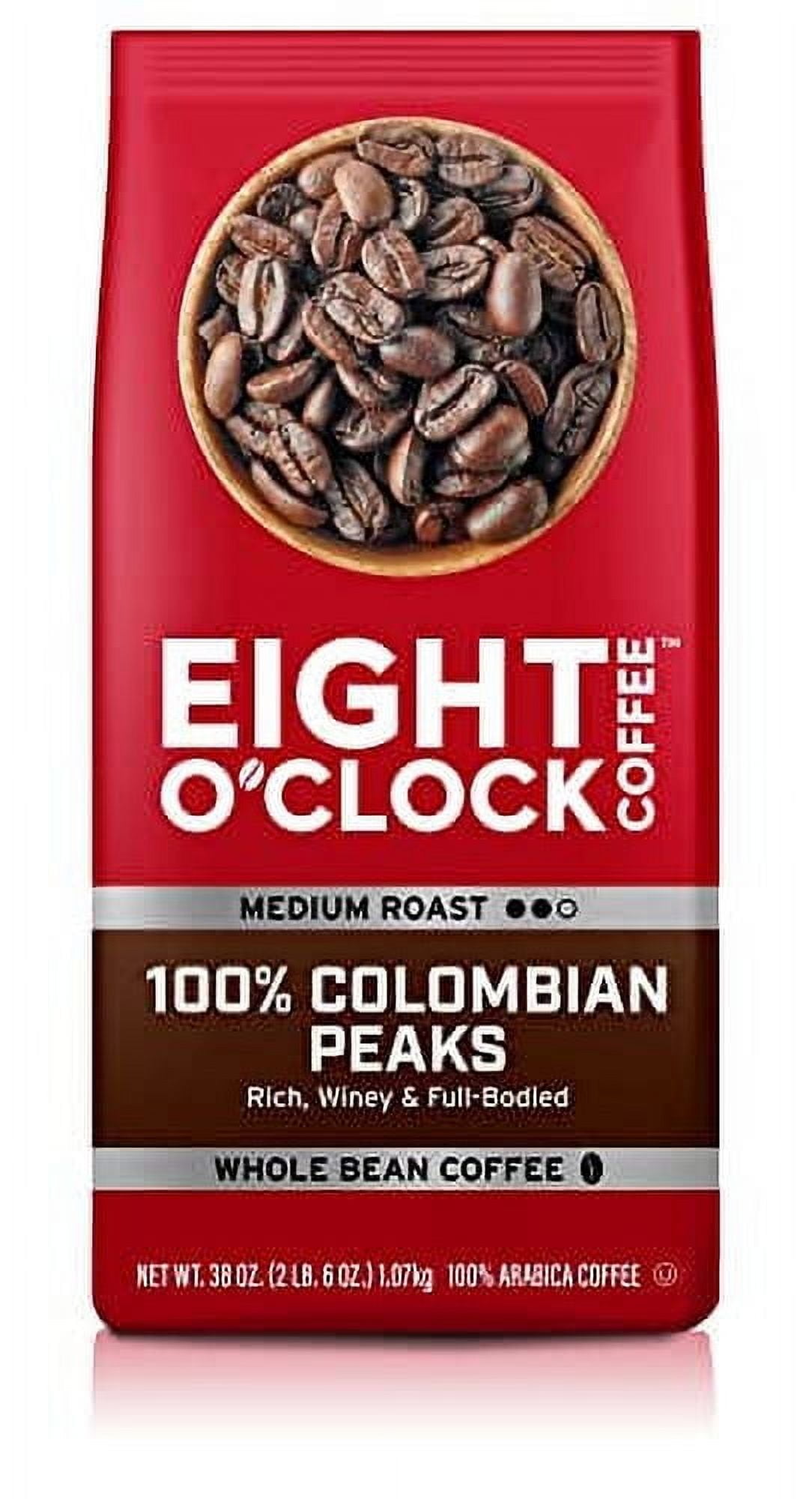 Eight O'Clock Original Colombian Peaks Medium Roast Whole Bean