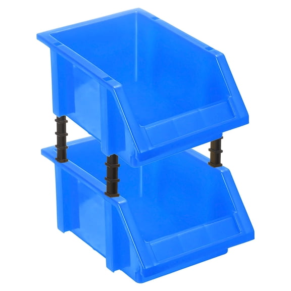 Uxcell 2pcs Plastic Shelf Bins 5.9" x 3.9" x 3" Wall Mounted Storage Bins, Blue
