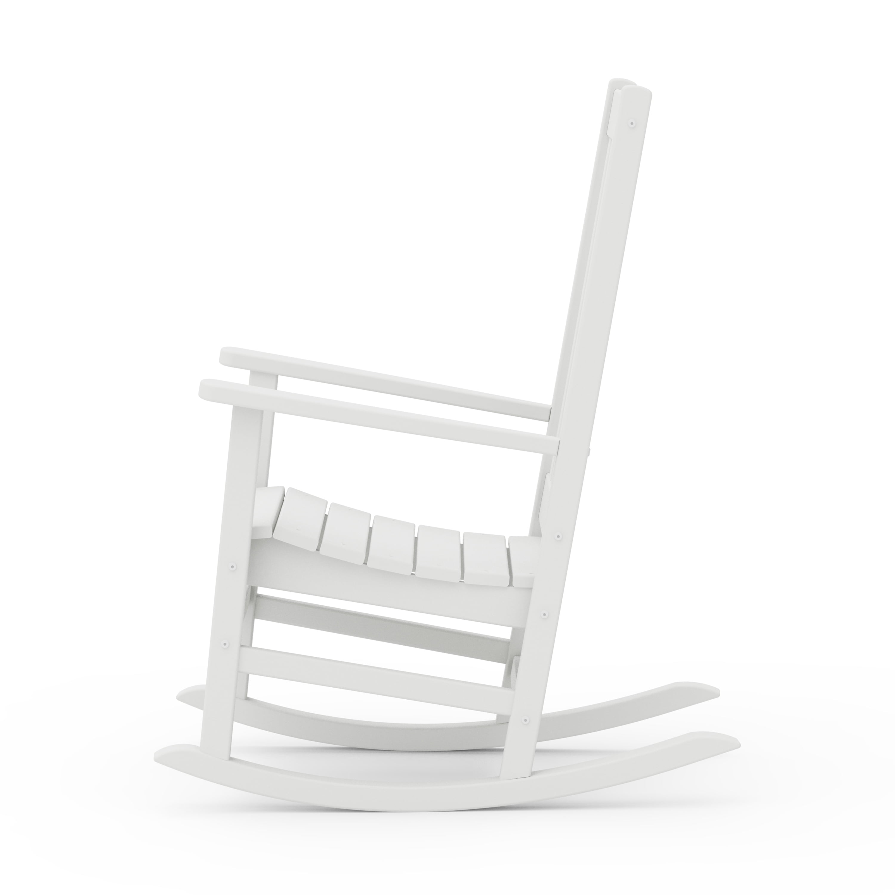 Better Homes & Gardens by POLYWOOD Southlake Outdoor Rocking Chair, All-Weather HDPE, Patio Seat, White