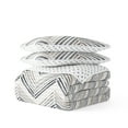 thumbnail image 3 of Noble Linens Light Gray 3 Piece Diamond Chevron Reversible Microfiber Quilt Set, Twin / Twin XL, 3 of 7
