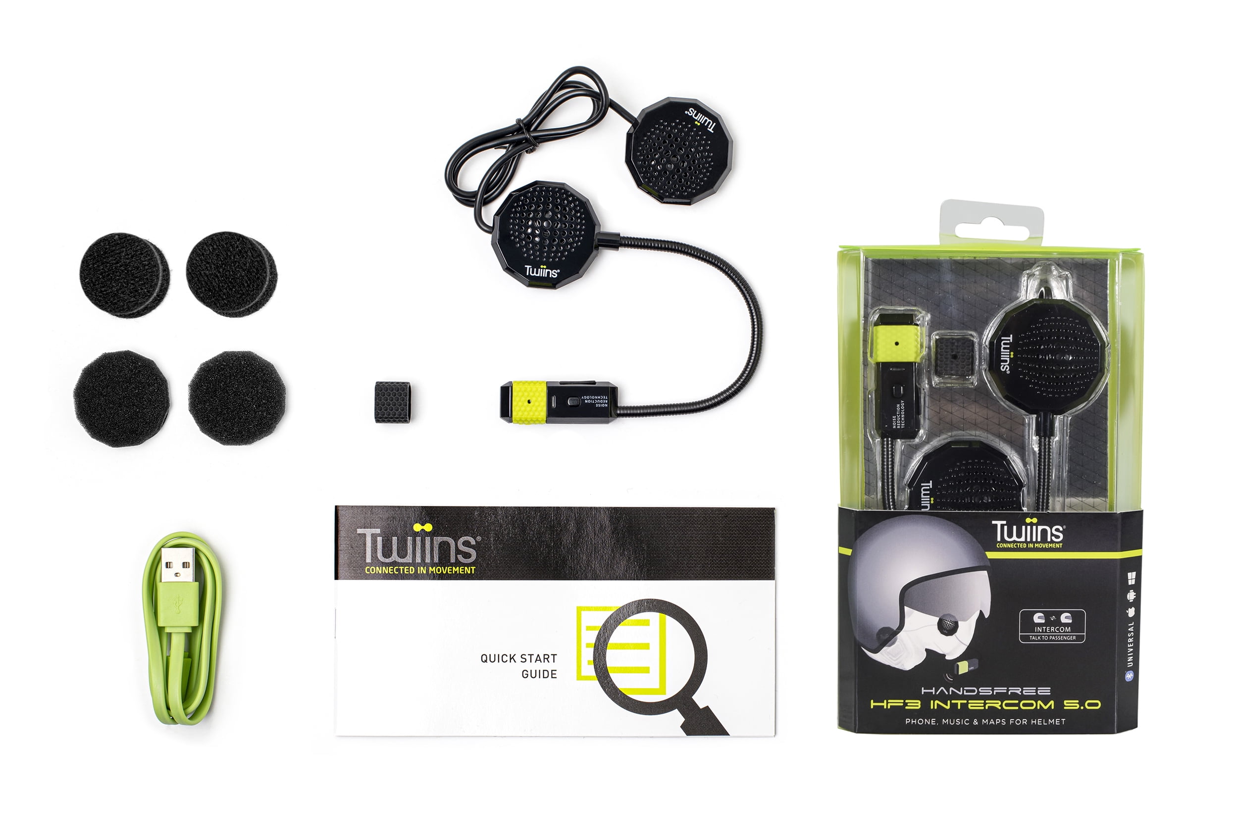 Twiins HF3 5.0 Bluetooth Motorcycle Helmet Communication