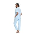thumbnail image 5 of ANLIQI Women's 100% Cotton Pajama Set Button Down Short Sleeve Shirt and Long Pants Sleepwear Soft ladies Lounge Sets(Light Blue, S), 5 of 6