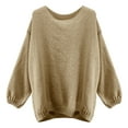 thumbnail image 4 of Trubkh Crewneck Sweaters for Women Sweater for Women Womens Fall Sweaters Womens Sweaters Women Sweaters Khaki M, 4 of 4