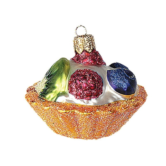 Fruit Tart Polish Blown Glass Christmas Ornament Dessert Tree Decoration