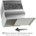 thumbnail image 3 of Crackled Glass Silver Tissue Box Cover Square - Decorative Tissue Box Holder - Tissue Holder Vessel for Bathroom with Durable Bottom Slider, Elegant Home or Bathroom Decor, 3 of 5